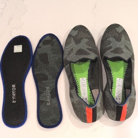 Rothy's The Loafer Olive Camo Slip On Flats Size 7.5 - Picture 9 of 10